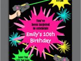 Laser Tag Birthday Invitation Template Laser Tag Girl Birthday Invitation Printable or Printed with