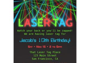 Laser Tag Birthday Invitation Template Neon Words Laser Tag Birthday Party Invitations Zazzle Com