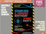 Laser Tag Birthday Party Invitation Template Free Laser Tag Invitation with Free Thank You Card Laser Tag