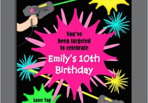 Laser Tag Party Invitations Free Laser Tag Girl Birthday Invitation Printable or Printed with