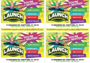 Launch Trampoline Park Birthday Invitations Invites