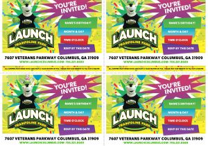 Launch Trampoline Park Birthday Invitations Printable Invites