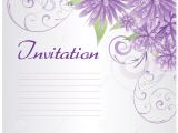 Lavender Wedding Invitation Blank Template Invitation Template Blank with Purple Abstract Flowers