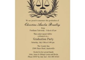 Law School Graduation Invitations Templates Justice Wreath Law School Graduation Invitation Zazzle Com