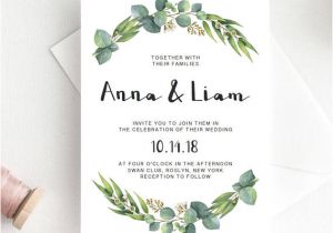Leaves Wedding Invitation Template Green Wedding Invitation Template Download Green Leaf Wedding