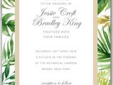 Leaves Wedding Invitation Template Tropical Palm Tree Leaves Wedding Invitation Template In
