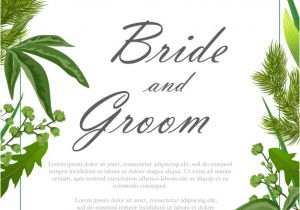 Leaves Wedding Invitation Template Wedding Invitation Template with Green Leaves and Fur