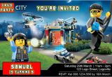 Lego City Birthday Invitation Template Lego City Birthday Party Invitation Invite Studioinvite