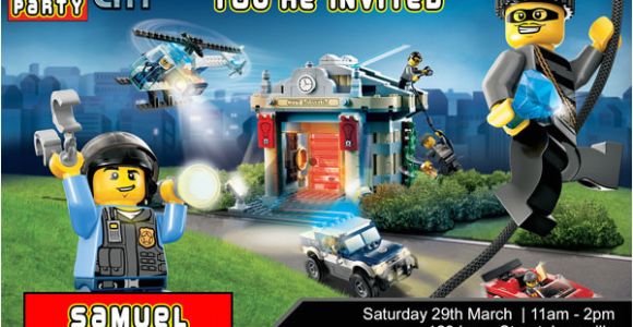 Lego City Birthday Invitation Template Lego City Birthday Party Invitation Invite Studioinvite