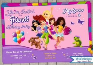 Lego Friends Party Invitations Lego Friends Birthday Invitation Printable File