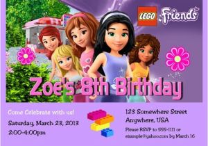 Lego Friends Party Invitations Lego Friends Girl Birthday Party Invitation with Free by