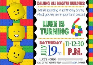 Lego Party Invitation Template Lego Invitation Smudged Party Lego In 2019