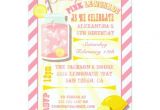 Lemonade Birthday Party Invitations Pink Lemonade Birthday Party Invitations