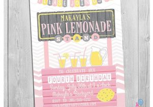 Lemonade Stand Birthday Party Invitations Lemonade Invitation Lemonade Stand Birthday Pink