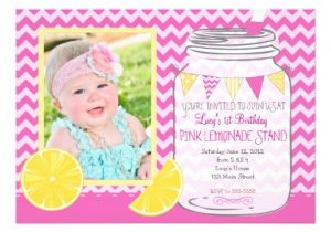 Lemonade Stand Birthday Party Invitations Pink Lemonade Stand First Birthday Invitation