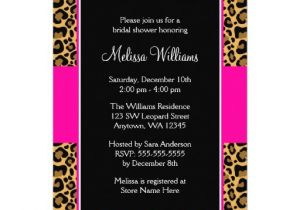 Leopard Bridal Shower Invitations Leopard Hot Pink Bridal Shower Invitations 5" X 7