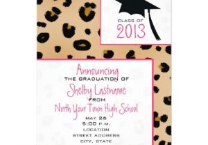 Leopard Graduation Invitations Leopard Print 2013 Graduation Announcement 5 Quot X 7