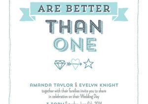 Lesbian Wedding Invitation Wording Two Brides are Better Than One Digital Personalized Print
