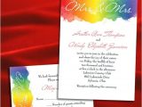Lesbian Wedding Invitations Wording Custom Rainbow Gay Lesbian Watercolor Wedding Invitations