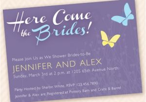 Lesbian Wedding Shower Invitations Lesbian Bridal Shower Invitation Here Come the Brides and