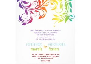 Lesbian Wedding Shower Invitations Personalized Rainbow Wedding Invitations
