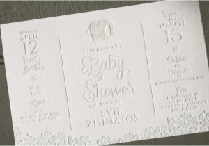 Letterpress Baby Shower Invitations Letterpress Baby Shower Invitations