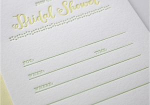 Letterpress Bridal Shower Invitations Letterpress Bridal Shower Invitations