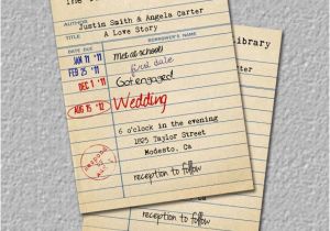 Library Card Wedding Invitation Template Items Similar to Library Card Invitation Library Wedding