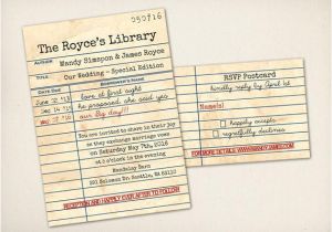 Library Card Wedding Invitation Template Wedding Invitation Retro Library Card Modern Vintage Rustic