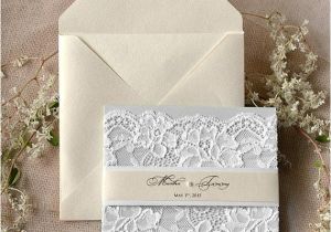 Light In the Box Wedding Invitations Custom Listing Light Grey and Ecru Wedding Invitation La