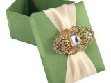 Light In the Box Wedding Invitations Light Green Wedding Favour Box with Nude Ribbon Gold Br