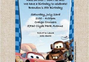 Lightning Mcqueen and Mater Birthday Invitations Cars Lightning Mcqueen Mater Birthday Invitations Baby
