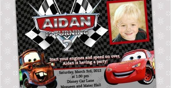 Lightning Mcqueen and Mater Birthday Invitations Disney Cars Lightning Mcqueen and Mater Photo Birthday