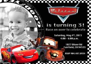 Lightning Mcqueen and Mater Birthday Invitations Disney Cars Lightning Mcqueen Mater Birthday Party