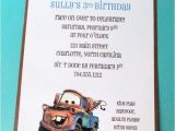 Lightning Mcqueen and Mater Birthday Invitations Items Similar to Mater Birthday Party Invitation Cars