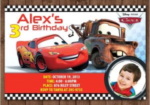 Lightning Mcqueen and Mater Birthday Invitations Personalized Disney Cars Lightning Mcqueen tow Mater Diy
