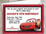 Lightning Mcqueen Birthday Party Invitations Cars Birthday Invitation Lightning Mcqueen Birthday