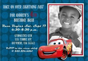 Lightning Mcqueen Birthday Party Invitations Disney Cars 2 Lightning Mcqueen Birthday Invitation 5×7