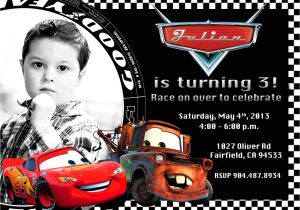 Lightning Mcqueen Party Invites Disney Cars Lightning Mcqueen Mater Birthday Party Invitation