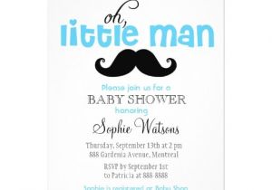 Lil Man Baby Shower Invitations Blue Little Man Mustache Baby Shower Invitation