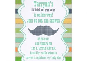 Lil Man Baby Shower Invitations Little Man Baby Shower & Birthday Invitation 5" X 7