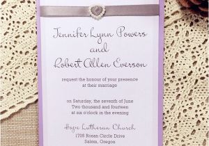 Lilac and Silver Wedding Invitations Affordable Pearl Silver Ribbon Lilac Layered Wedding Cards