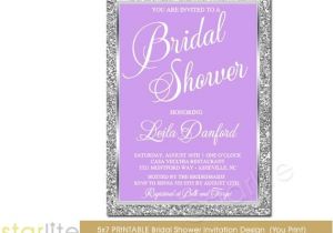 Lilac and Silver Wedding Invitations Lavender Silver Bridal Shower Invitation Lilac and Silver