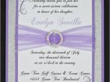 Lilac and Silver Wedding Invitations Lilac and Silver Glitter Quinceanera or Wedding by Invitebling