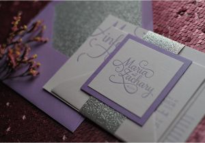Lilac and Silver Wedding Invitations Real Wedding Maria and Zachary Lavender and Silver