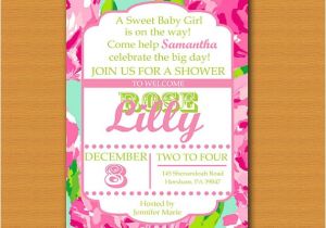 Lilly Pulitzer Birthday Invitations Lilly Pulitzer Inspired Invitation Baby Shower Baby
