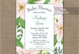 Lily Baby Shower Invitations Baby Shower Invitation Pink Lilies Printed Nifty Printables