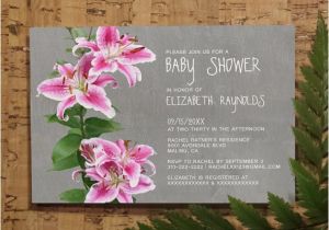 Lily Baby Shower Invitations Stargazer Lily Baby Shower Invitation Template by