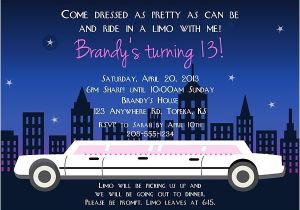 Limo Birthday Party Invitations 17 Best Images About Party Invitations On Pinterest