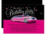 Limo Birthday Party Invitations Birthday Party Invitation Pink Limousine Zazzle Com